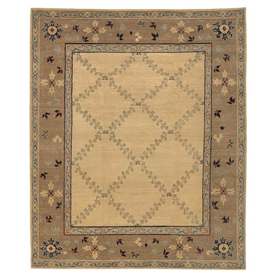 Montrose Wool Oriental Area Rug in Beige/Taupe