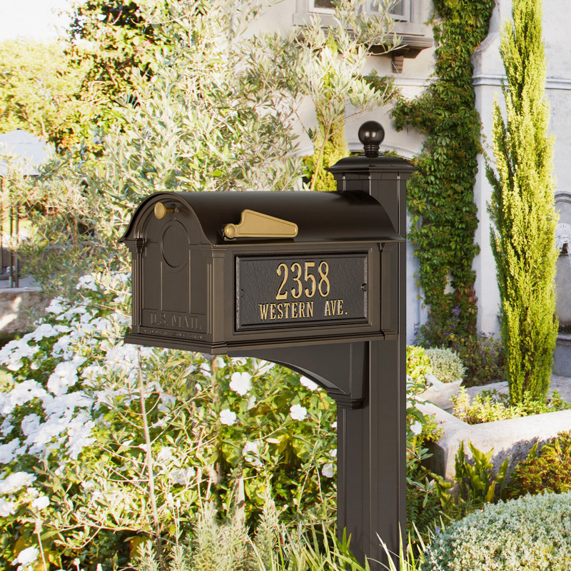 Balmoral Post Mounted Mailbox, Bronze, Yes