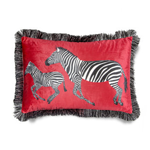 Housse de coussin en velours zébré Lumbar