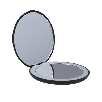Miroir compact à DEL Infinity avec bande lumineuse, miroir compact sans fil avec loupe