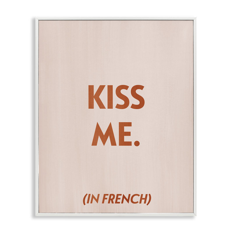 «Kiss Me In French» par Grace Popp, Estampe numérique encadrée blanc bord de mer, H 14 po x l 11 po