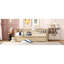 Lit de jour simple avec lit gigogne et garde-corps en bois naturel-116739797-116739799
