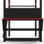Lit mezzanine simple simple avec bureau latéral et ports USB, lit mezzanine en métal de style jeu avec lumières à DEL, armoires de rangement et auvent chic-397024731