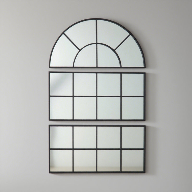 Miroir noir arqué, miroir décoratif pour mur