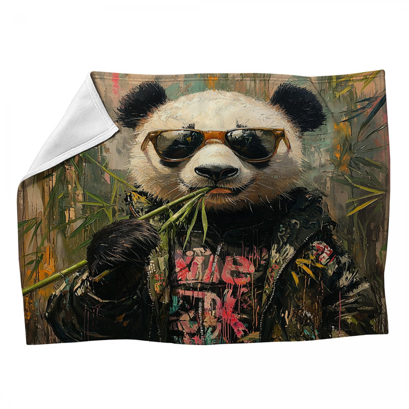 Jeté polaire Panda With Glasses, L 60 po x L 80 po
