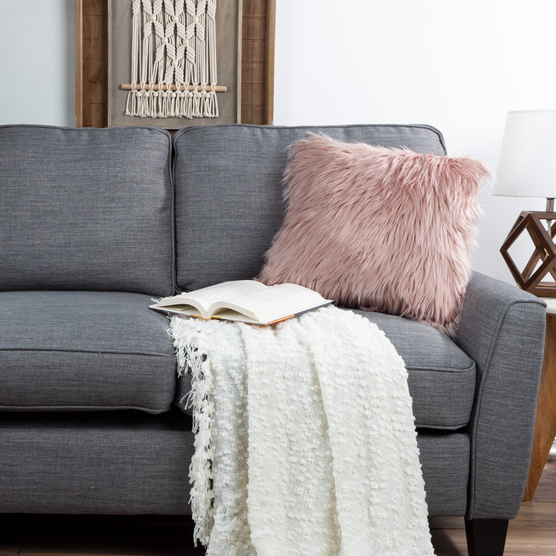  Housse de coussin carré et insert, Rose, H 22 po x l 22 po x P 7 po