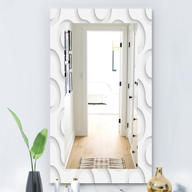 Miroir mural 15 mid-century scandinave, H 39,4 po x l 29,5 po, Géométrique 1