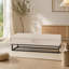Base de lit en métal avec velours beige 58,6 po