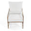 Fauteuil d'appoint en rotin à tissage ouvert avec coussin