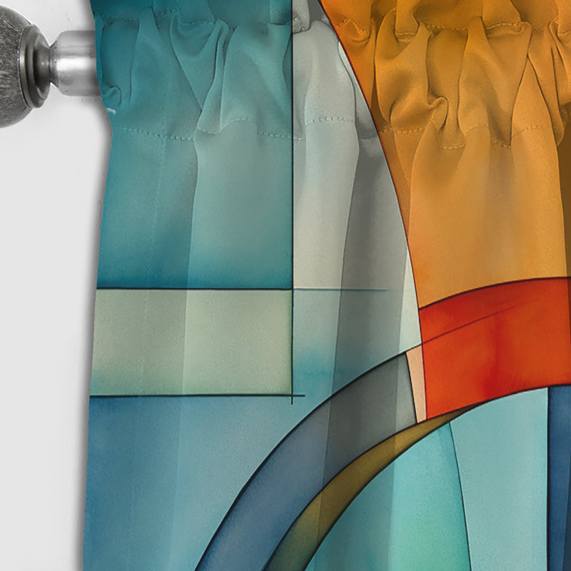 Heilig - Abstract Curtain - Blackout Geometric Shapes Curtain - 1 Panels, 52" W x 95" L