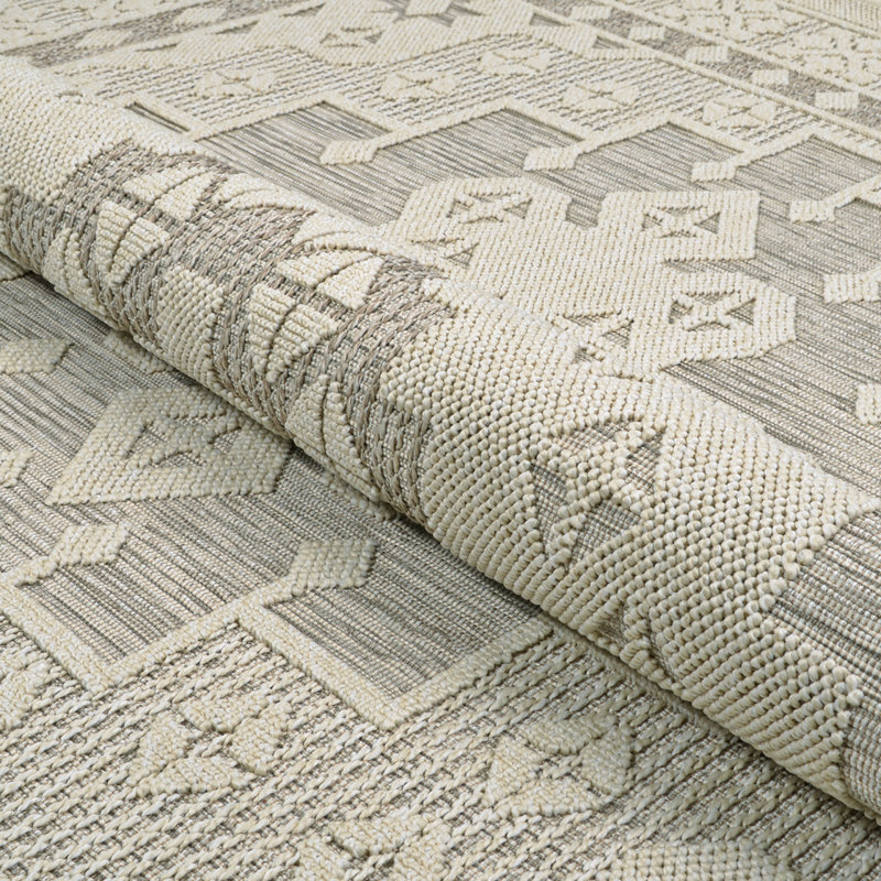 Liguria Sarzana Dove Grey Indoor/Outdoor Area Rug, 6'6" x 9'6"