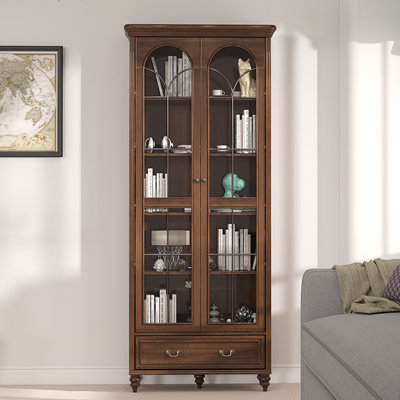 Vitrines en bois massif noisette + verre