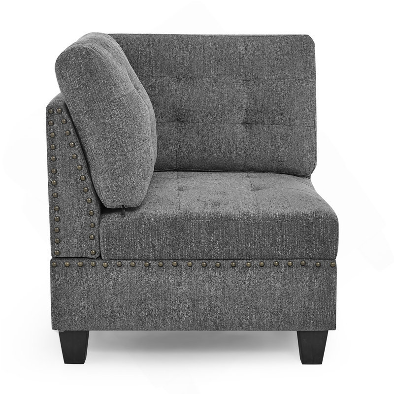 Corner Sofa For Modular Sectional,Grey Chenille (31.5"X31.5"X36.5")