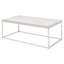 Table basse en chêne clair et chrome avec base ouverte