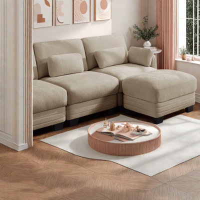 Canapé modulaire moderne en chenille Camel