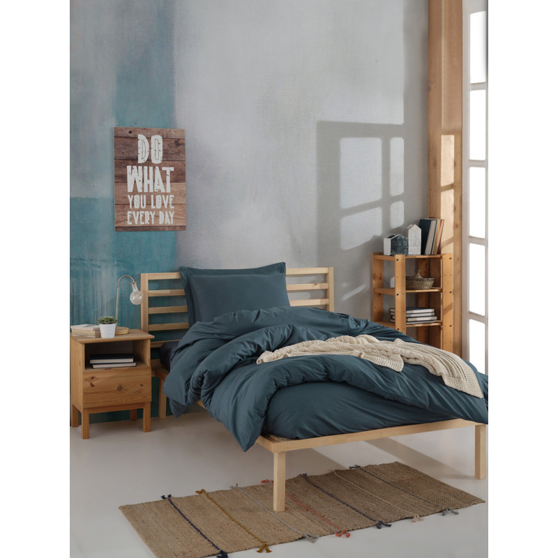 Ensemble de housse de couette 100% coton, Housse de couette 63 "x 87" + 1 taie d'oreiller st, Vert