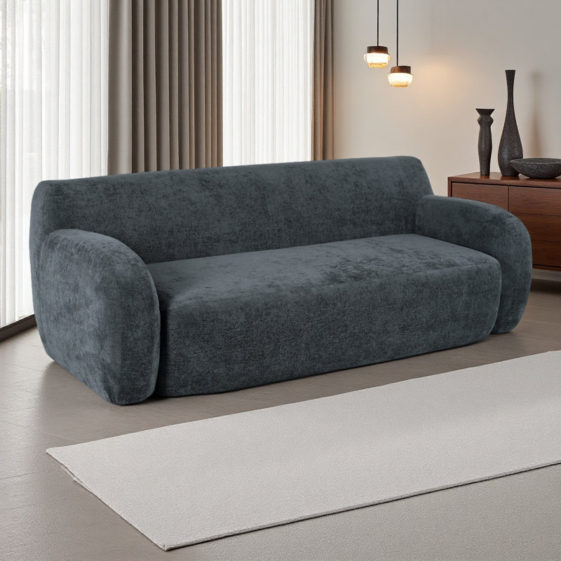Canapé 81,5 "à compression minimaliste, design incurvé, canapé décontracté 3 places pour les salons, les chambres et les appartements
