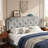 Queen/Full Size Universal Button Tufted Upholstered Headboard, Adjustable Mount Height & Soft Breathable Linen Fabric-345676084