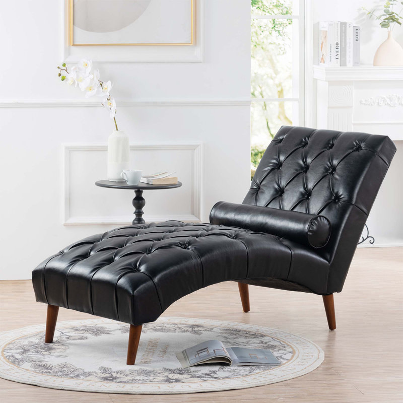 Chaise longue rembourrée, Noir