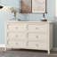 Commode 6 tiroirs June, armoire décorative, armoire blanche, armoire d'entrée