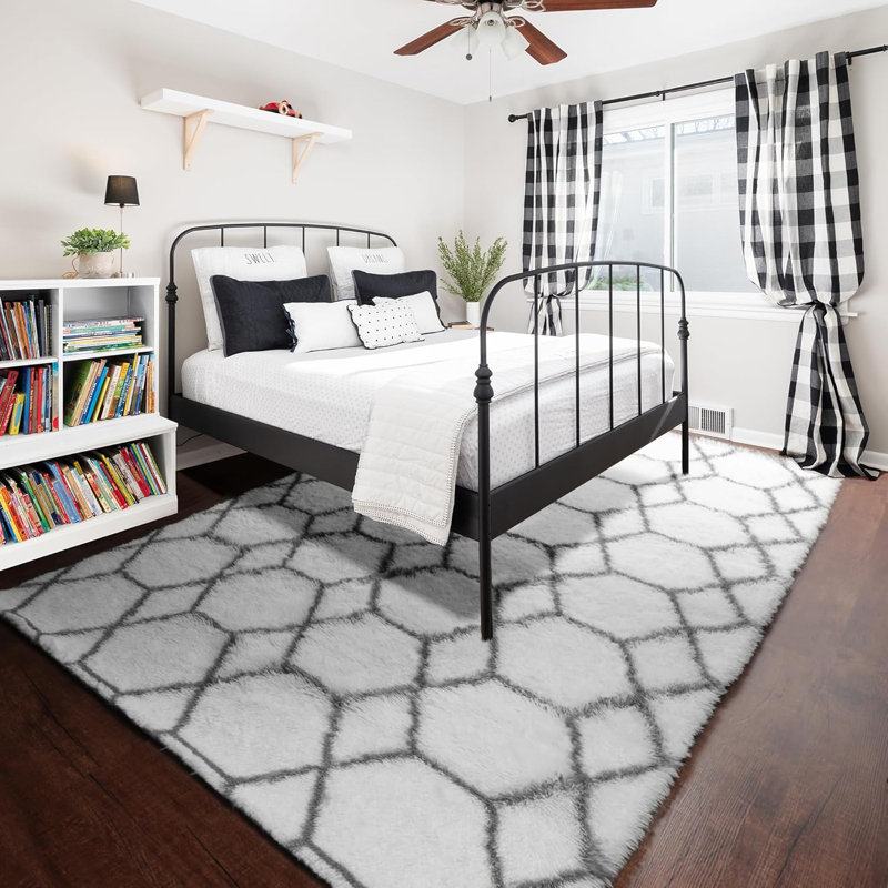 Fluffy White And Gray Carpets