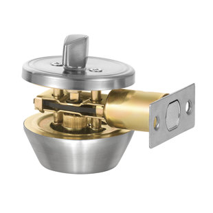 Fitviso-deadbolt Lock Round Single Cylinder Dead Bolt Keyed 1 Side Satin Nickel 3 Keys (1 Pack)