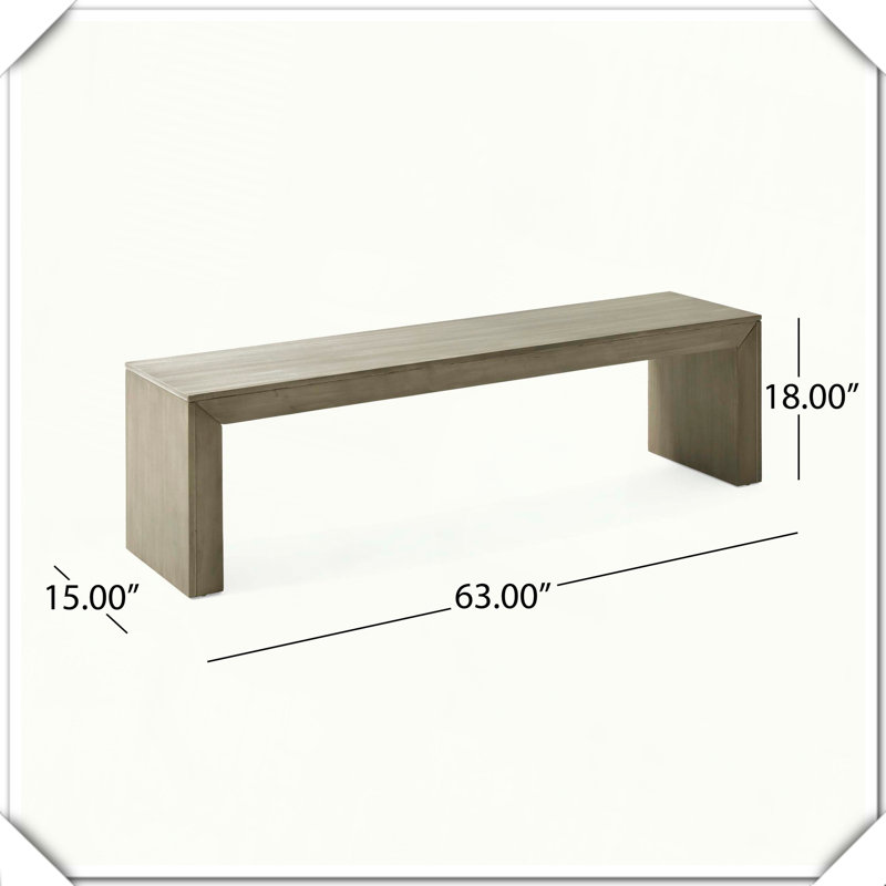 Dining Bench Practical Durable Stylish Functional Compact Comfortable Sleek Chic, 18" H x 15" W x 63" D