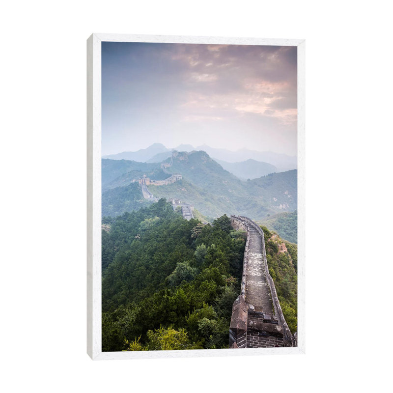 The Great Wall Of China 1 Piece Wall Art on Canvas, 66.04 cm H x 45.72 cm W, White Framed