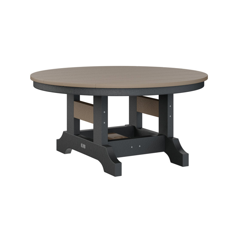 Garden Classic Outdoor Round Coffee Table, Black, Weatherwood