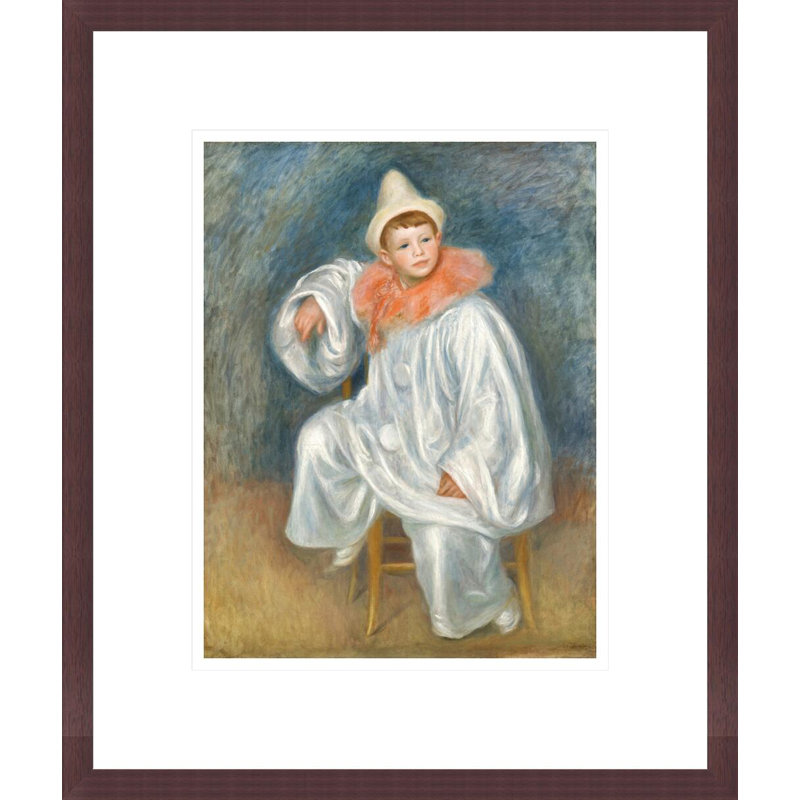 «The White Pierrot» par Pierre-Auguste Renoir, impression giclée sur cadre, H 16,27 po x l 13,75 po