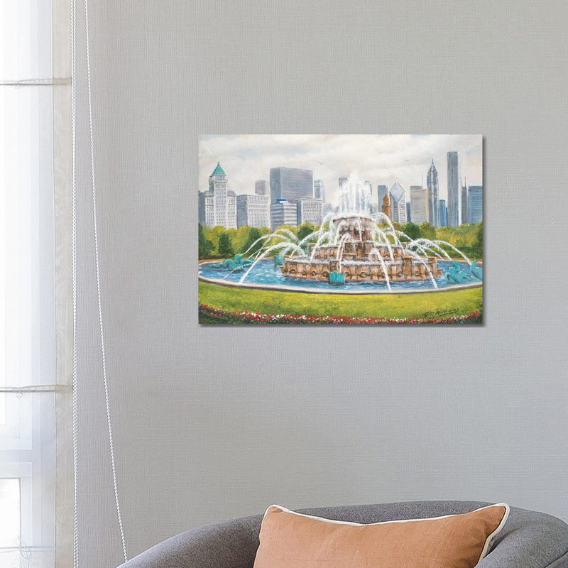 Buckingham Fountain by Jim Williams - Wrapped Canvas Painting, 66.04 cm H x 45.72 cm W