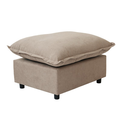 Moncada Upholstered Modern Linen Fabric Ottoman