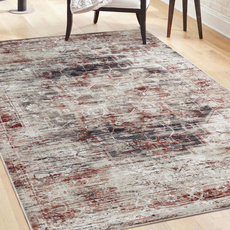 Tapis d'intérieur 100% polyester Bohemian, Rectangle 5 pi x 7 pi