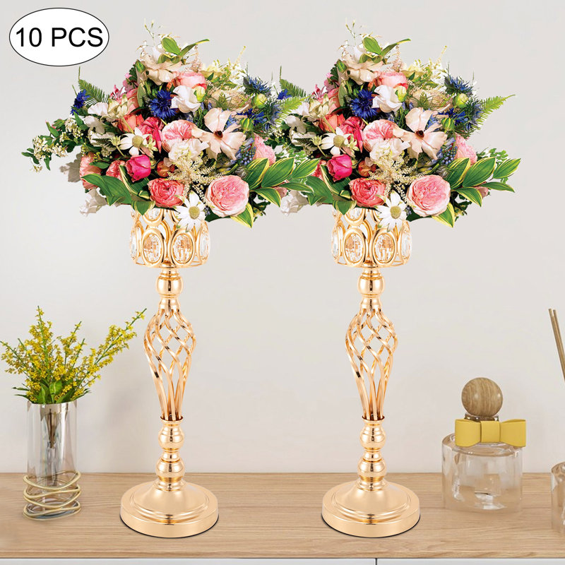 Metal Table Vase, Golden