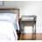 Toby 27" Tall Mirrored Nightstand 1-Drawer Metal Cross-legs