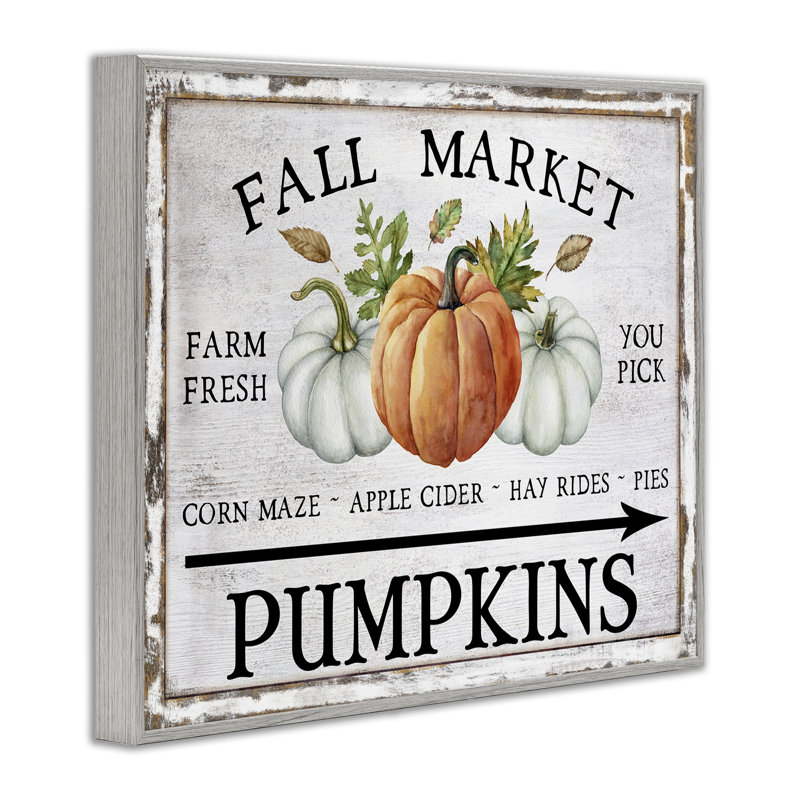 Automne marché citrouilles gris, estampe numérique par Creatif Belle, H 14 po x l 11 po, Estampe numérique Farmhouse