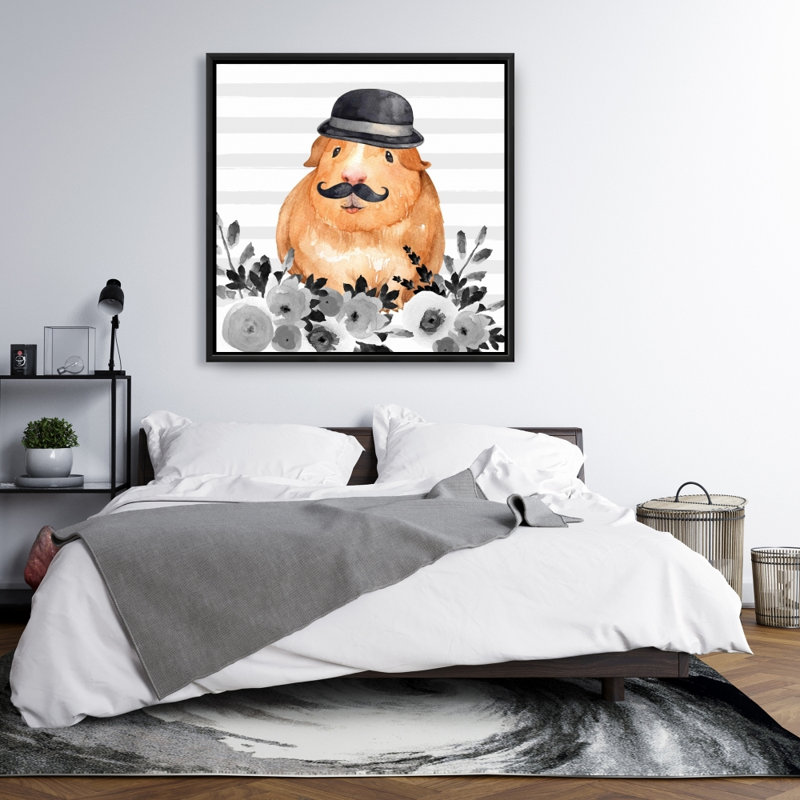 Art sur toile encadré, cobaye, H 37,25 po x l 37,25 po