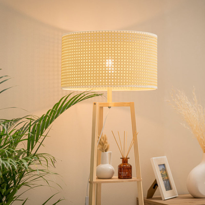 Adharv 138cm Natural Tripod Floor Lamp, No