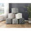 Élégant tissu noir et blanc, forme carrée, pouf rembourré avec support de poids de 300 lb, carré, base antidérapante, 16 x 16 x 16