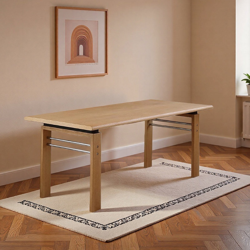 High-quality Ash Wood Rectangular Writing Desk, 29.52" H x  78.74" W x 33.46" D
