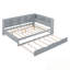Lit de jour double avec lit gigogne simple, tablette de rangement et ports de chargement USB-238621062-238621059