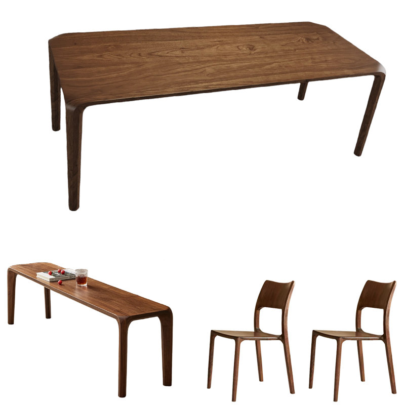 Ensemble de table de salle à manger en noyer 31,5 W, H 29,9 po x L 70,9 po x l 31,5 po