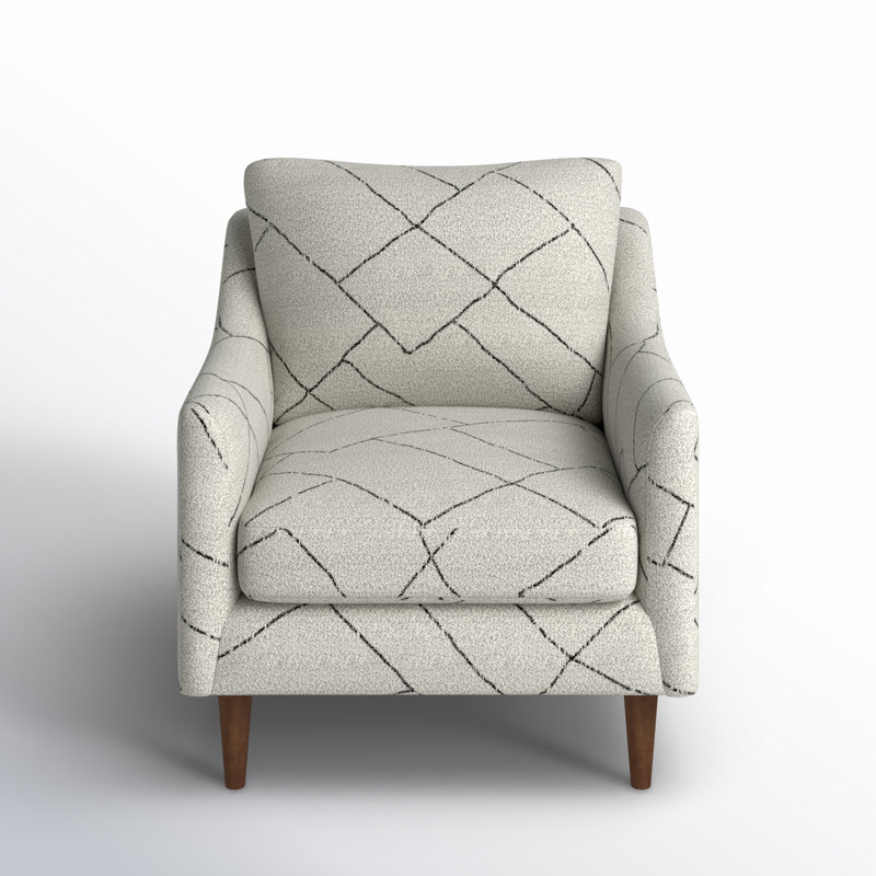Upholstered Wingback Chair, Dark Walnut, Coffee