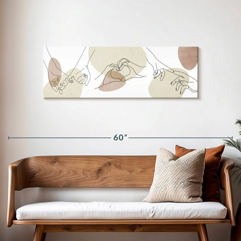 «Lovers Hands», reproduction sur toile, H 15 po x l 45 po x P 1,25 po