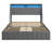 Bed Frame With LED, 4 Under-Bed Portable Storage Drawers-1422646714