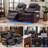 Power Reclining Loveseat Sofa Couch With Power Outlets & Colorful LED Lights For Living Room-1533576800