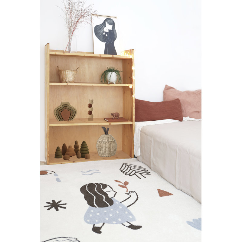 Coffelt Tufted Beige/Brown/Blue Rug