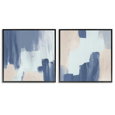 «Restless Blue Brush Strokes», ensemble de 2 giclées par Lucille Price