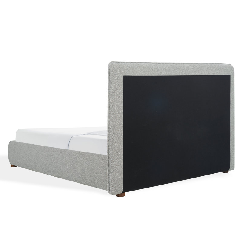 Callahan Upholstered Bed, Queen, Light Gray Boucle