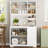 Satavia 70.9'' Kitchen Pantry with LED Lights and Charging Station, Microwave Shelf-537543756